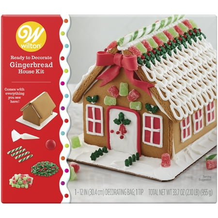 - Wilton Ready-to-Decorate Gingerbread House Decorating Kit, Medium Traditional