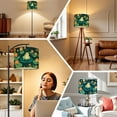 thumbnail image 6 of Linen Drum Lampshades Vintage Dark Green Damask Animal Frog Lotus flowers Water 13"x13"x10" Light Shade for Table Lamps Floor Lamps Drum Lamp Shades Lampshade Replacement Assembly Required, 6 of 8