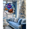 thumbnail image 3 of Stained Glass Window Hanging - Santa Claus Deer Suncatcher for Doors Home Christmas Decoration Winter Landscape Sun Catcher Thanksgiving New Year Birthday Gift for Women Men Mom Nana, 3 of 6