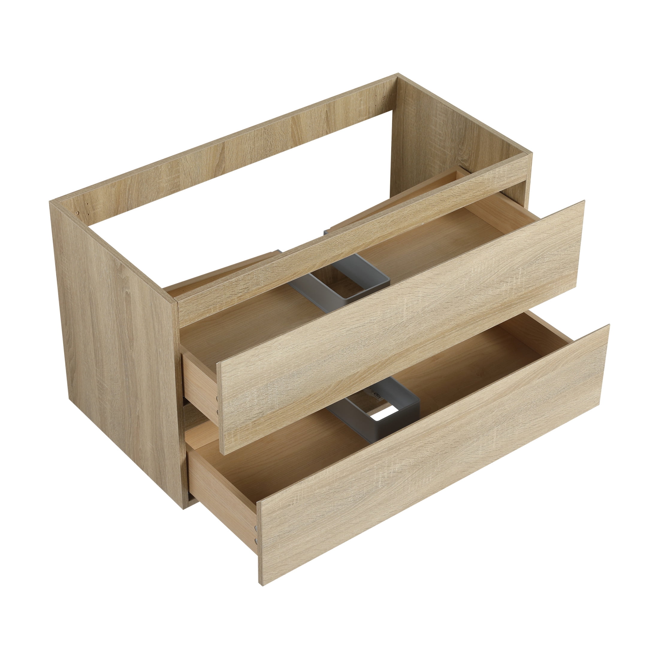 Noble House 36" Floating Bathroom Vanity Cabinet, Modern Wood Grain, Soft-Close Drawer, Excluded Sink, Light Oak