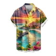 thumbnail image 5 of ZRGHAOYLQ Mens Hawaiian Shirts Summer Beach Sunset Print Shirt Plus Size Short Sleeve Button Down Shirts Big and Tall Plus Size Vacation Shirts, 5 of 6