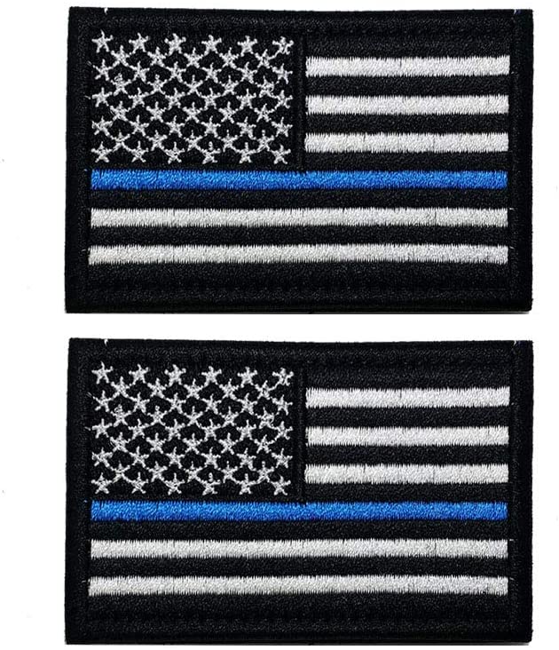American Flag Patch, Tactical Military Flag Patches, American Military Flag  Emblem Patch. (Thin Blue line Flag)