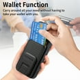 thumbnail image 4 of Magnetic Carbon Fiber Case for iPhone 15 with Holder Kickstand, Fiber Texture Wallet Phone Case with Card Holder Durable Military Grade Protection Cover for iPhone 15, Black, 4 of 10