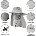 thumbnail image 4 of Sombrero de pescador, sombrero para el sol para hombre, sombrero para el sol de secado rápido para exteriores de verano, sombrero para el sol transpirable para pesca, sombrero con, 4 of 7