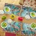 thumbnail image 5 of 4pcs Beach Dining Nautical Turtle Placemats Table Mats Durable Washable Rustic Linen Vintage Placemats for Home Dinner Party Camping Wedding Table Decoration 12 x 18 inches, 5 of 6