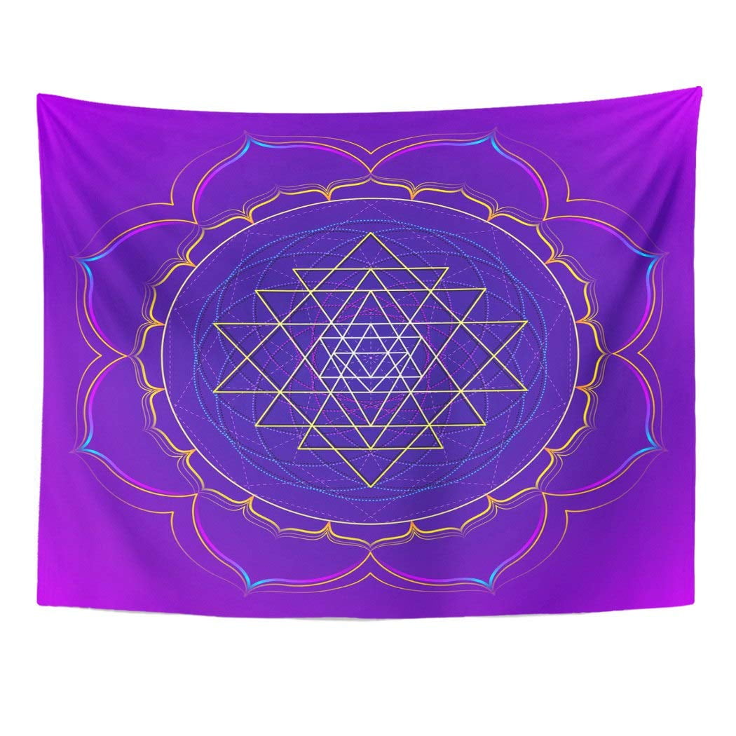 ZEALGNED Colorful Abstract Colored Mandala Sacred Geometry Sri Yantra