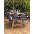 thumbnail image 3 of Outdoor Table Cloth with Umbrella Hole and Zipper, Boho Red Grey Waterproof Rectangle Tablecloth 60"x102", Geometric Southwestern Retro Ethnic Washable Table Cover for Outside Party Patio Picnic, 3 of 8