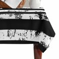 thumbnail image 4 of Black White Table Cloth Waterproof Tablecloths, Retro Stars Stripes Flag Shabby Chic Texture Tablecloth Dining Table Cover for Kitchen Party Tabletop Outdoor, Rectangle Tablecloth 60x84 Inch, 4 of 9
