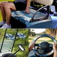 thumbnail image 2 of Jeiento Blue Marble Pattern Golf Cart Seat Covers 4 Pack with Golf Cart Steering Wheel Cover and 2PCS Golf Cart Flags Golf Cart Seat Protector 13-14 Inch Steering Wheel Covers, 2 of 5