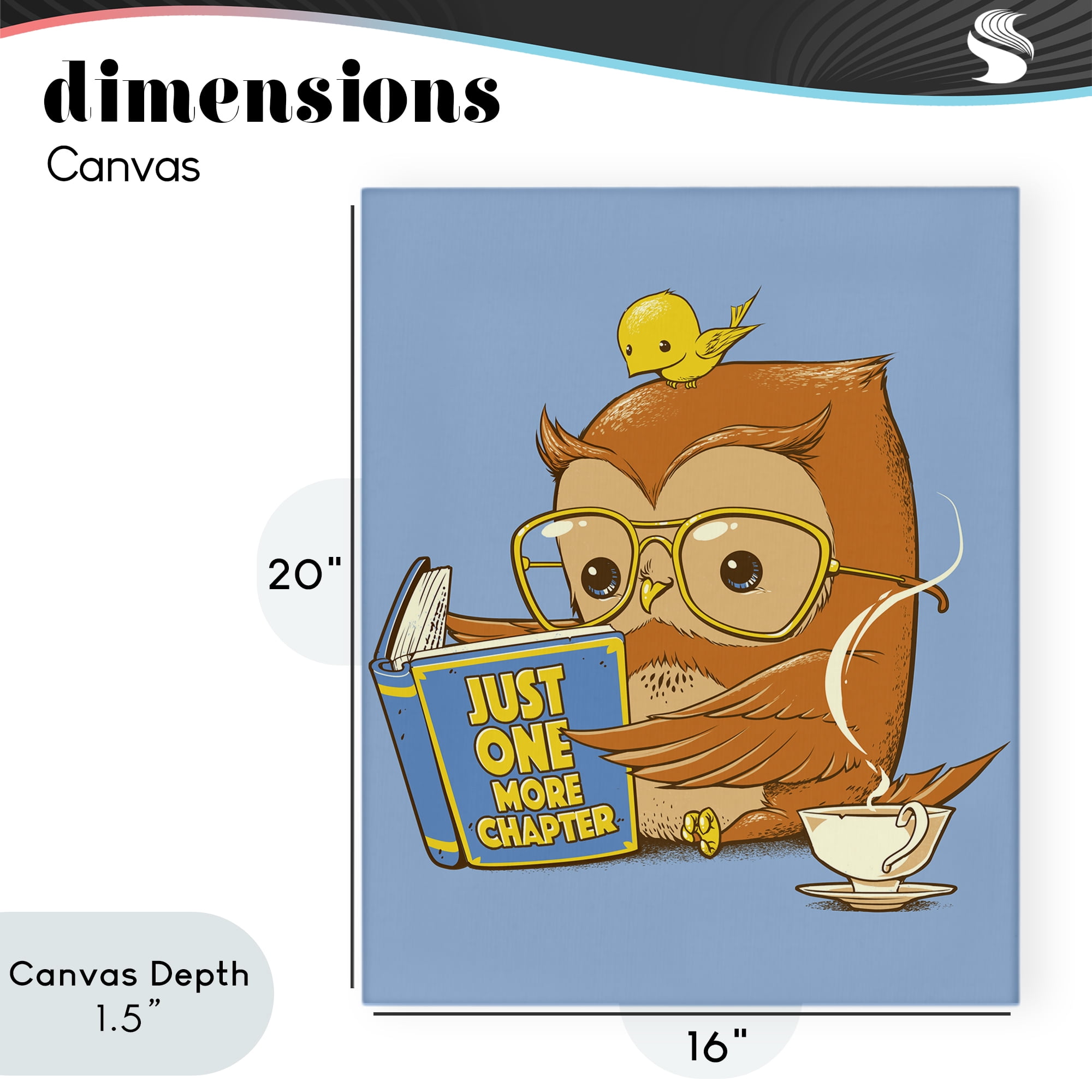 Stupell Industries One More Chapter Owl Canvas Wall Art, design by Tobe Fonseca