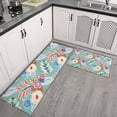 thumbnail image 2 of Green Pioneer Flower and Leaf Kitchen Rugs Sets Of 2,Anti Fatigue Kitchen Mat Rugs Non Slip Washable,Decorative Kitchen Floor Mats for Kitchen,Sink,Laundry,17"x30"+17"x47", 2 of 7