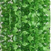 12pcs Green Manmade Ivy Leaf Plants Vine Fake Foliage Flowers Home Decor 7.87ft