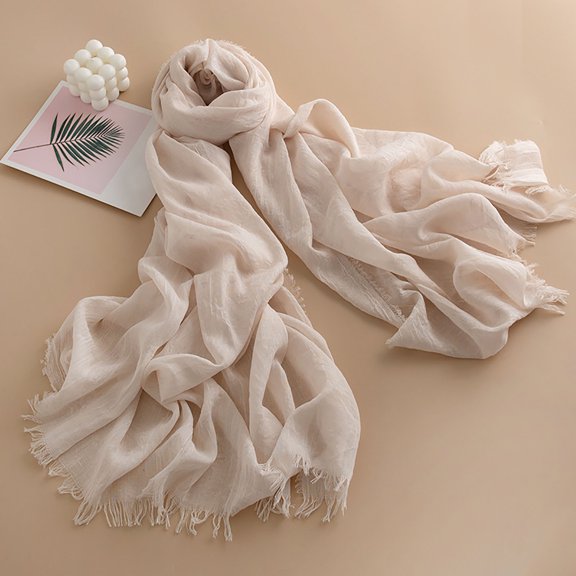 Karight Women's Solid-colored Thin Scarves High-end And Versatile For Women Long Air-conditioned Shawls Sun-protective Gauze Scarves Silk Scarves