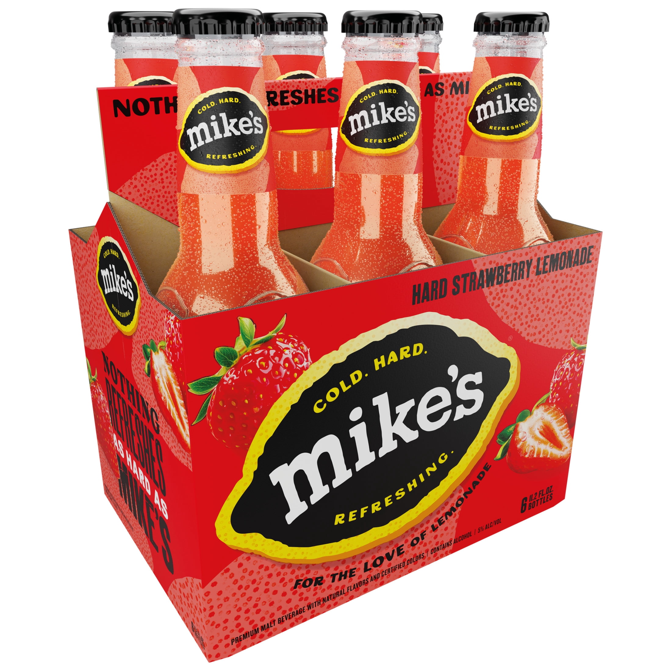 Mike's Hard Lemonade Strawberry, 6 Pack, 11.2 fl oz Bottles, 5% ABV