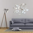 thumbnail image 3 of 1Set 16pcs Acrylic Heart-shaped Mirror Wall Stickers Removable Heart Art Decor Wall Poster Living Room Home Decoration, Multi-size, 3 of 5