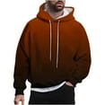 thumbnail image 3 of Momasggi Gradient Hoodies for Men Casual Long Sleeve Drawstring Hooded Sweatshirt Baggy Cozy Pullover Hoodie Big and Tall Sweatshirts with Pockets Brown M, 3 of 7