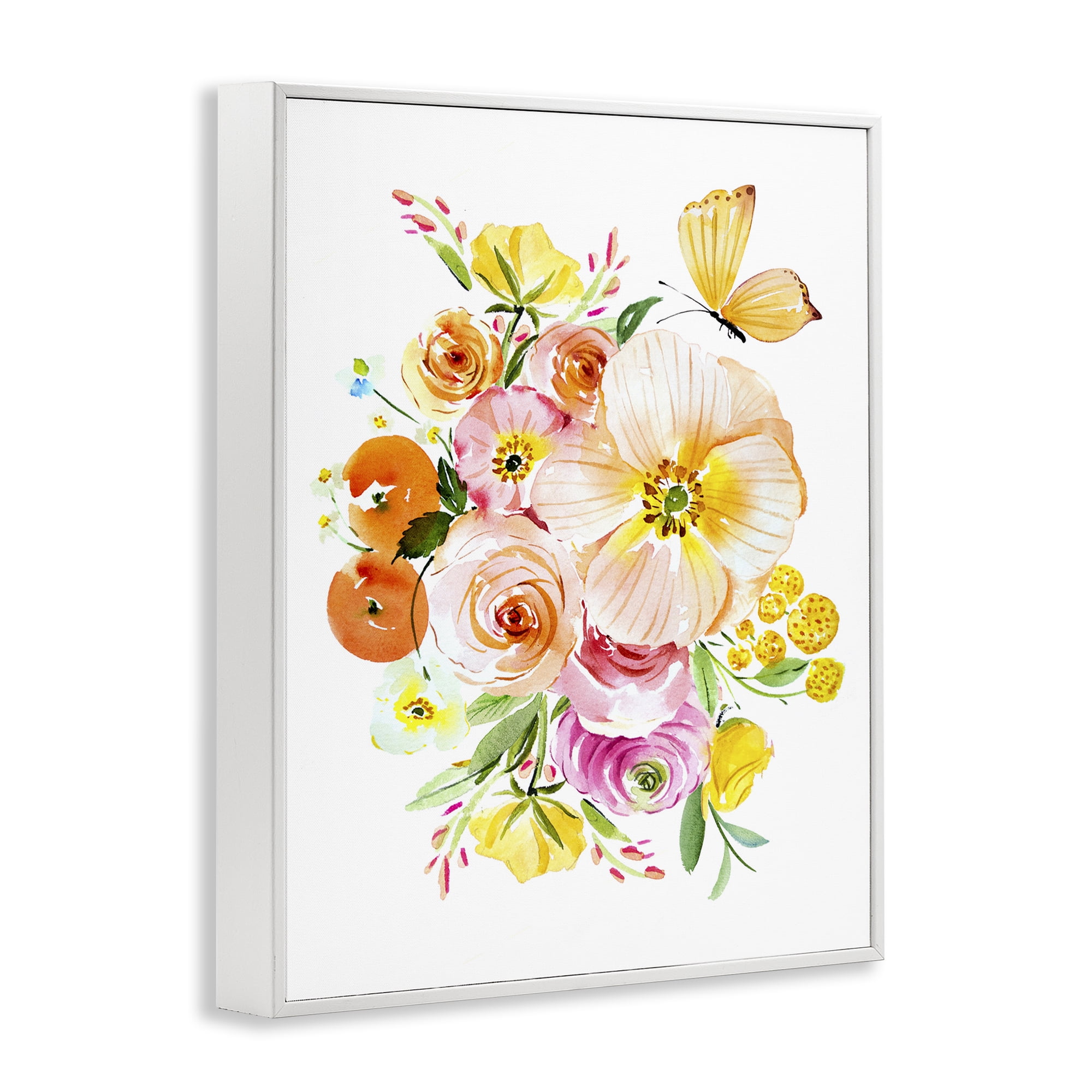 Stupell Industries Varied Flower Bundle Botanical & Floral Painting White Framed Art Print Wall Art, 11 x 14