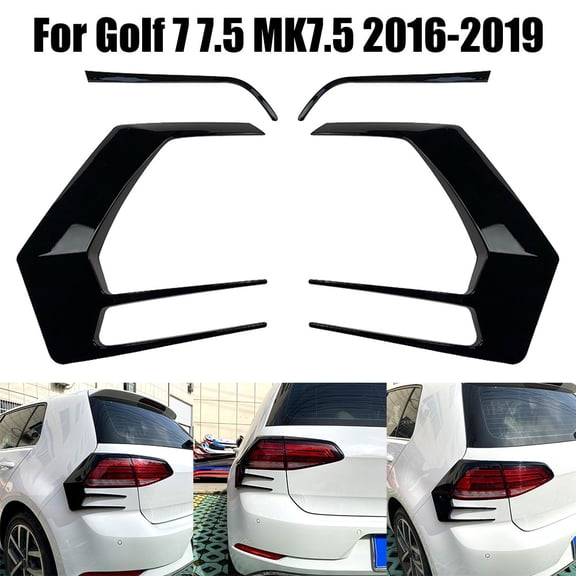 Aerodynamic Rear Bumper Lip Spoiler and Tail Light Cover for Golf MK7 5 (16 19)