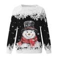 thumbnail image 4 of Kcodviy Chandail de Base pour Femmes d'Automne et d'Hiver Femmes Noël Flocon de Neige Bonhomme de Neige Imprimé Chandail à Capuchon Actif Femmes Col Rond Épaule Long 2TG Chandails Femmes à Manches Chandail de Sport Décontracté, 4 of 4