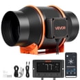 thumbnail image 1 of VEVOR Inline Duct Fan, 402 CFM 6 inch EC Motor Exhaust Ventilation Fan with 10-Speed, PWM Controller, App Control, Temperature Humidity Sensor, Cooling for Grow Tent, 1 of 9