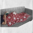 thumbnail image 6 of Coral Soft Flannel Fleece Throw Blanket, Big and Small Star Burst Youthful Energetic Celebration Design, Cozy Plush for Indoor and Outdoor Use, 60" x 80", Coral Red White, by Ambesonne, 6 of 6