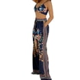 thumbnail image 3 of KOMOO 2Pcs Women's Plus Boho Outfits Peacock Print V-Neck Sleeveless Crop Tops Wide Leg Loose Pants, 3 of 9