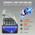 thumbnail image 4 of VEVOR Electric 18 Hot Dog 7 Roller Grill Cooker Machine Backsplash & Shelf 1050W, 4 of 7
