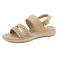 thumbnail image 1 of Sandalias planas trenzadas Sandalias de vestir con punta abierta Zapatos para caminar con soporte para el arco para mujer, 1 of 7