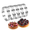 thumbnail image 4 of 10Pack 12cm Circular Tart Rings with Holes Stainless Steel Fruit Pie Quiches Cake Mousse Mold Kitche, 4 of 5