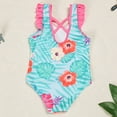 thumbnail image 4 of ibiyuan Girls Tankini Swimsuits with Shorts 10-12 One Piece Modest Bikini Hawaiian Bathing Suits Adjustable Straps Tankini Sets Tie-Straps Ruched Side Swimwear Set Girl,A-10, 4 of 9