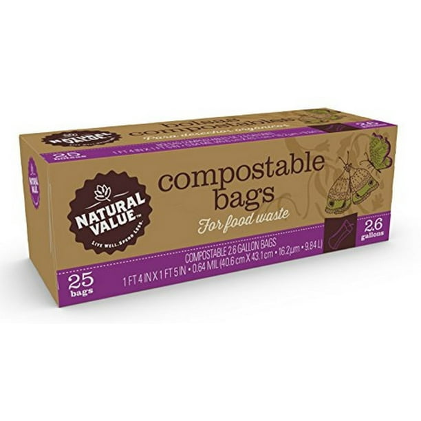 Natural Value 2.6 Gallon Compostable Trash Bags / 300ct. case