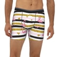 thumbnail image 4 of Rocae Gold Glittering Hearts and Flamingos for Stretch Moisture-Wicking Underwear,Men's Underwear Boxer Briefs Large, 4 of 9