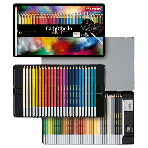Set de lápices de colores STABILO CarbotHello ARTY 60 con goma de borrar y sacapuntas