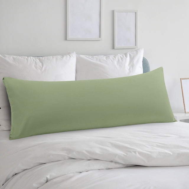 Funda de almohada corporal de microfibra cepillada REGALWOVEN, color salvia, tamaño queen