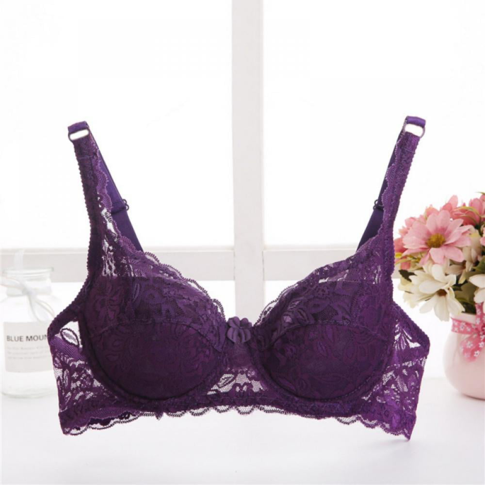  ZZSRJ Women's Lingerie Set Sexy Push Up Bra and Panty Set Sexy  Bra Back Closed 3/4 Cup Lingerie Set (Color : Purple, Cup Size : 36B) :  Clothing, Shoes & Jewelry