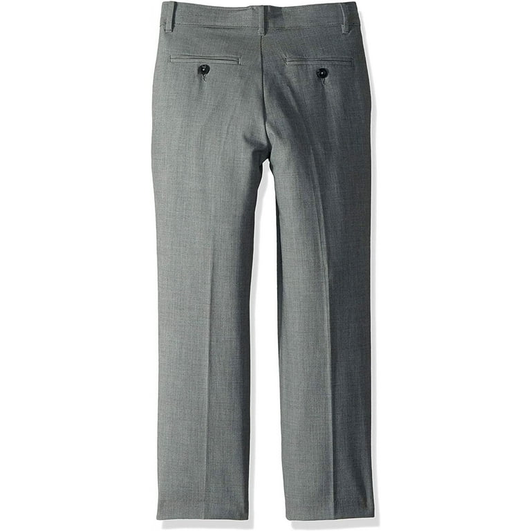 IZOD Boys Bi-Stretch Flat Front Dress Pant 14 Sharkskin IZOD Boys Bi-Stretch Flat Front Dress Pant 14 Sharkskin