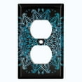 thumbnail image 2 of Metal Light Switch Plate Cover Teal Black Mandala Circle Tile Pattern MDL007, 2 of 13