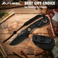 thumbnail image 4 of FLISSA Fixed Blade Knife, 7 Inch Full Tang Hunting Knife with Kydex Sheath and Emergency Rope, for Camping, Hiking(Black), 4 of 17