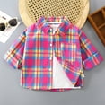 thumbnail image 2 of Zshosam Baby Flannel Shirt Girls Plaid Flannel Jacket Sherpa Fleece Lined Zip Up Winter Shirts with Hood Size 12 18 Months,(Hot Pink 12-18 Months), 2 of 4