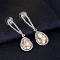 thumbnail image 6 of 14K Gold Plated Evening Splendor Champagne Austrian Crystal Drop Earrings for Woman in Three Elegant Colors, 6 of 7