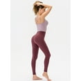thumbnail image 2 of Women's High Waist Lounge Leggings Ultra Soft Workout Running Yoga Pants, Wine Red, S, 2 of 7