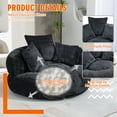 thumbnail image 2 of 42.5''W Chenille Bean Bag Chairs, Chenille Soft Lazy Sofa Chair, Bean Bag Chair For Adults & Kids To Gaming,Reading,And Watching TV,Living Room, Bedroom,Office Room(Black), 2 of 8