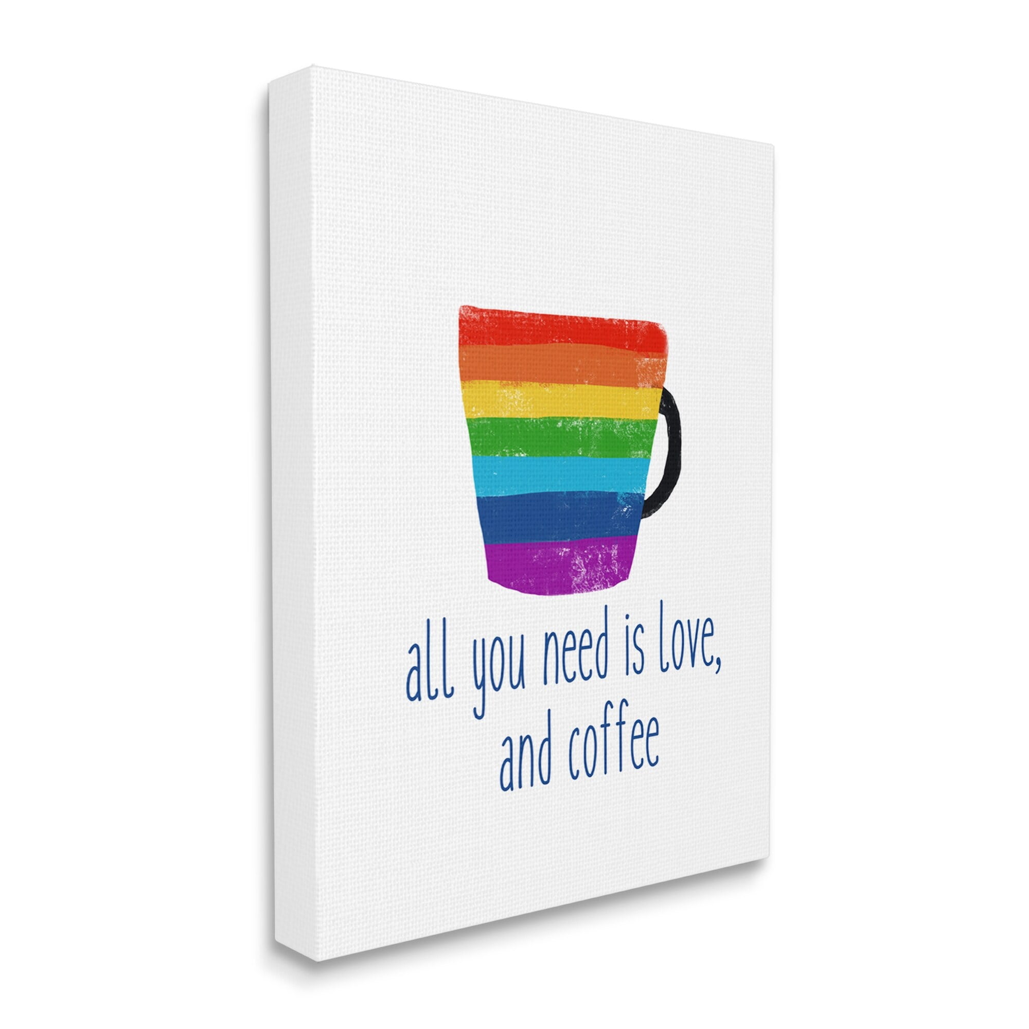 Stupell Industries Love & Coffee Rainbow Morning Latte Diner Mug Graphic Art Gallery Wrapped Canvas Print Wall Art, Design by J. Weiss