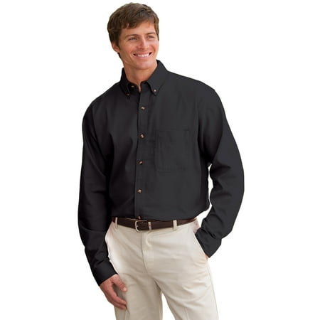 Flag Red Top White Bottom - Men's Heavyweight Washed Twill Dress Shirt