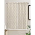 thumbnail image 2 of Bedroom Curtains 63 Inches length, Vintage Wheat Color Window Treatment Curtain Drapes, Geometric Abstract Diamonds Plaid Rod Pocket Curtain Panels for Living Room Kitchen, 42"x63", 2 Panels, 2 of 7