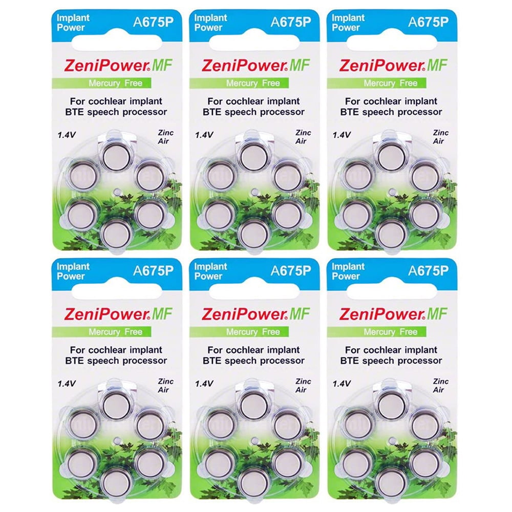 ZeniPower Mercury Free Cochlear Implant Batteries 36 Batteries