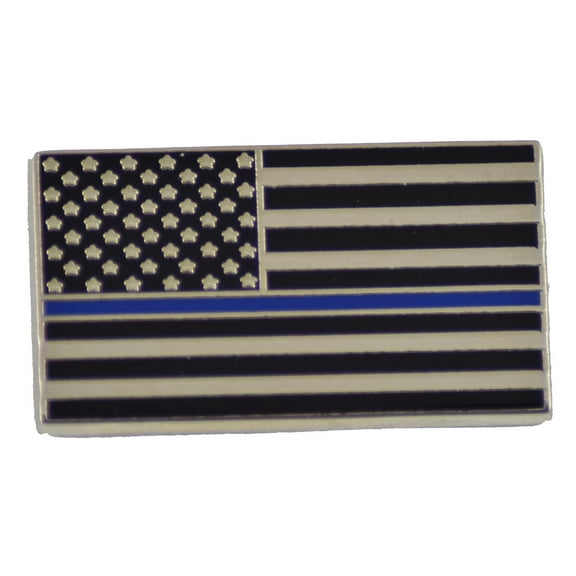 Blue Line Flag Police Pin