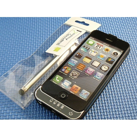 Iphone 5 Rechargeable Extended Backup Battery Case 2200 MAH - Black/Blue With Headphone Jack Access & Stylus Pen (By Healthy