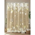 thumbnail image 4 of Fsddascl Beige Snowflake Christmas Shower Curtain Set - Extra Long 72" x 96" Washable Bathtub Curtain with 12 Hooks, Winter Xmas Snowflake Farmhouse Waterproof Fabric Shower Curtains for Bathroom, 4 of 6
