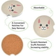 thumbnail image 2 of Cute Sheep 2.5 inch Car Coaster Absorbent Ceramic Stone Drink Holder for Cup Holder 2 Pcs Home Decor, 2 of 6